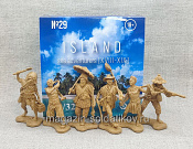 Солдатики из мягкого резиноподобного пластика Набор №29 «Остров" - серия "Морские приключенцы» (6 фигур, бежевый) 1/32 ЧЕЛОВЕЧЕК - фото