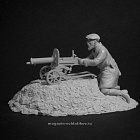 Сборная миниатюра из смолы Пулеметчик, 54 мм, Altores Studio