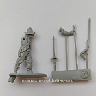 Сборная миниатюра из смолы Мушкетёр, стреляющий, 28 мм, Аванпост