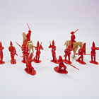 Солдатики из пластика Rev. War Hessians 12 figures in 6 poses (red) plus 2 horses, 1:32 ClassicToySoldiers