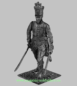 Миниатюра из олова Венгерский офицер в мундире, 54 мм, Россия (5681) (5681)