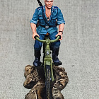 Миниатюра из олова Германский велосипедист, 1941 год, 54 мм, Студия Большой полк (ИЛ2447.14.03.54) (ИЛ2447.14.03.54 )