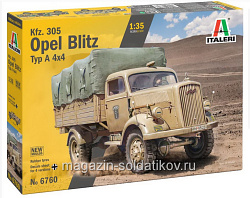 Сборная модель из пластика KFZ. 305 OPEL BLITZ TYP A 4x4 (1/35) Italeri (6760 ИТ) (6760 ИТ)