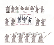 Солдатики из пластика Полк иноземного строя №2 (18 шт., серебристый) 1:32, Уфимский солдатик - фото