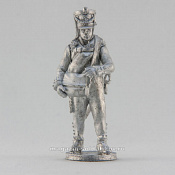 Сборная миниатюра из металла Канонир с зарядной сумой, 28 мм, Аванпост - фото