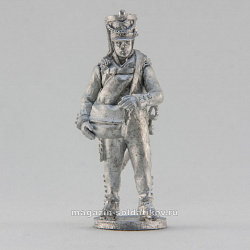 Сборная миниатюра из металла Канонир с зарядной сумой, 28 мм, Аванпост