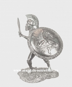 Миниатюра из олова Греческий гоплит, V век до н.э., 54мм, Солдатики Публия