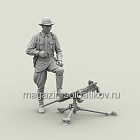 Сборная фигура из смолы SM 3128 Лейтенант с трофейным японским пулемётом (тип 92), 1:35, SOGA miniatures (SM-3128) (SM-3128)
