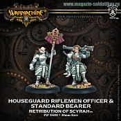 PIP 35030 Retribution Houseguard Riflemen Officer & Standard Bearer BOX, Warmachine. Wargames (игровая миниатюра) - фото