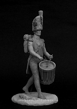 Сборная миниатюра из смолы Барабанщик драгунских полков, Франция 1804-07 (2 головы) 54 мм, Chronos miniatures - фото