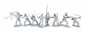 Солдатики из пластика LOD007 1/2 набора Люди шерифа, 8 фигур, цвнт серебристый,1:32, LOD Enterprises - фото