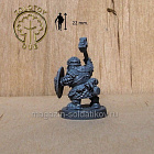 Сборная миниатюра из смолы Гном Молотобоец №3, 28 мм, Золотой дуб