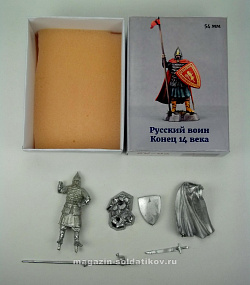 Сборная фигура из металла Русский воин конца XIV в., 54 мм Новый век
