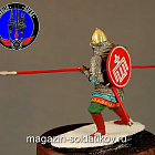 Сборная миниатюра из металла Русский копейщик 1242 г, 1:30, Оловянный парад
