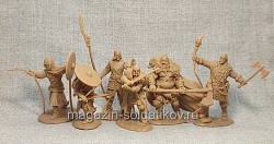 Солдатики из мягкого резиноподобного пластика Саксы 2, набор 6 шт, 1/32 Soldiers. Есть