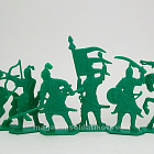 Солдатики из пластика Казахское ханство (6 шт, зеленый) 52 мм, История в фигурках