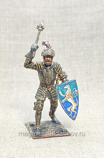 Миниатюра из олова Рыцарь с открытым забралом, 54 мм, Студия Большой полк - фото