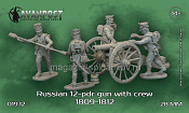 01912 Русская артиллерия: 12-фунтовая пушка с расчётом (1805-1812), 28 мм, Аванпост