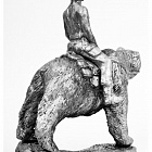 Миниатюра из олова 846 РТ Медведь со всадником, 54 мм, Ратник