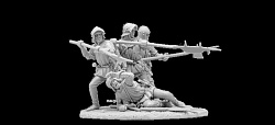 Сборная миниатюра из смолы Война роз. Английская пехота.Набор из 4-х фигур, 54 мм, V&V Miniatures