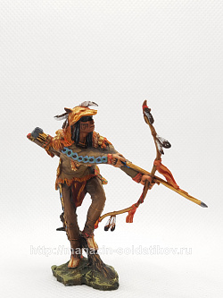 Миниатюра в росписи Индеец-охотник , 54 мм
