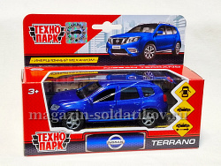 Nissan Terrano, металл, 12 см, цвет синий, Технопарк