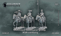 Сборная миниатюра из смолы Конная командная группа, XVII в, 28 мм, Аванпост