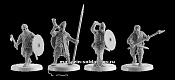 Сборная миниатюра из смолы Викинги, набор №11 Харольд Хардрада, король Норвегии, 4 фигур, 28 мм, V&V miniatures - фото