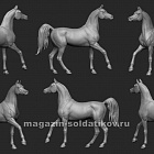 Сборная миниатюра из смолы Лошадь №11 - Арабская порода, 54 мм, Chronos miniatures