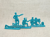 Солдатики из смолы Белая гвардия (Н 4 шт, смола, цвет морской волны) Воины и битвы - фото