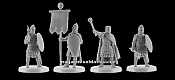 Сборная миниатюра из смолы Византийский командный набор, 4 фигуры, 28 мм, V&V miniatures - фото
