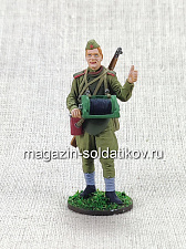 Красноармеец-связист, пехота Красной Армии, 1943-45 гг. СССР, 54 мм - фото
