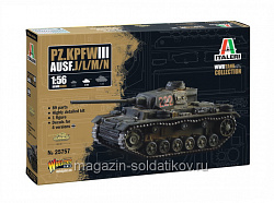 Сборная модель из пластика ИТ Pz.kpfw. Iii Ausf.l/j/m/n Tank Military 1942 (1/56) Italeri (25757) (25757)