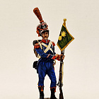 Миниатюра из олова Сержант карабинеров 8-го легкого полка с ротным фаньеном, Студия Большой полк