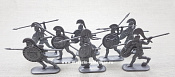 Солдатики из пластика Воины древней Эллады, набор №1 (8 шт, серебряный) 52 мм, Солдатики ЛАД - фото