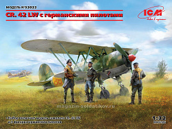 Сборная модель из пластика CR. 42 LW с германскими пилотами, 1/32 ICM