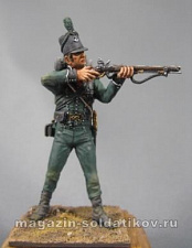 Сборная миниатюра из металла Британский стрелок 95-го полка 54 мм, Chronos miniatures - фото