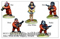 Фигурки из металла SV 33 Алиса-Белоснежка и гномы (28 мм) Foundry (SV-33) (SV-33)