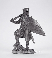 Миниатюра из олова Рыцарь-крестоносец, XII в. 54 мм, Солдатики Публия - фото