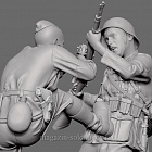 Сборная фигура из смолы Схватка сержанта РККА с солдатом Вермахта. 1941-42 г., 1:35, SOGA miniatures (SM 3012) (SM 3012)
