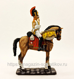 Миниатюра из олова Литаврщик кавалергардского полка 1812 год, 54 мм, Студия Большой полк (БП0635.12.02.54) (БП0635.12.02.54)