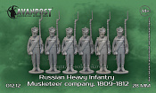 01212 Русская тяжёлая пехота: мушкетерская рота, 28 мм, Аванпост