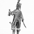 Миниатюра из олова 696 РТ Обер офицер Лейб гвардии гусарского полка в накидке барс 1809-1810 год, 54 мм, Ратник