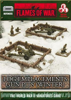 Log Emplacements - Gun Pit Markers (winter) Flames of War