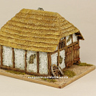 Масштабная модель в сборе и окраске Сарай с соломенной крышей, 1:56, Средневековый город