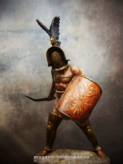 Сборная фигура из смолы Roman gladiator Tracian, 75 mm. Mercury Models
