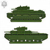 Солдатики из пластика Т-28 и Т-35, (2 шт, цвет - хаки, б/к), Воины и битвы - фото