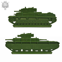 Солдатики из пластика Т-28 и Т-35, (2 шт, цвет - хаки, б/к), Воины и битвы