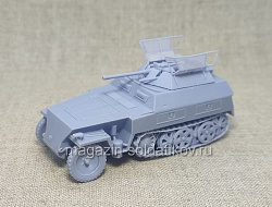 Колесно-гусеничный бронетранспортер Sd.Kfz.250 с зениткой 1/56 3Д Корнукопия (552-028) (552-028)