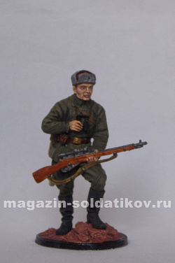 Миниатюра в росписи Снайпер 1047-го стрелкового полка (главстаршина ВМФ) Василий Зайцев, 1:32, Сибирский партизан. (СП176) (СП176)